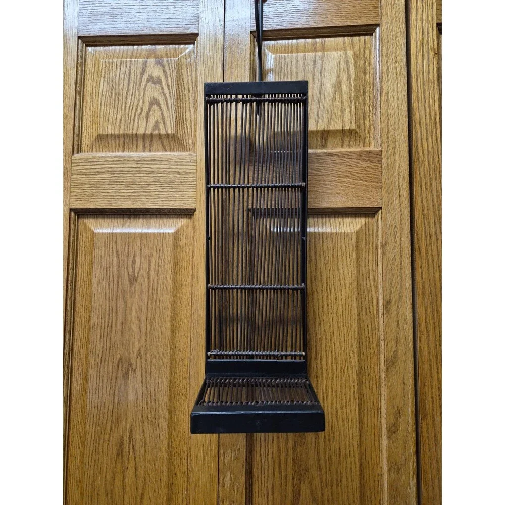 Set Of 2 Vintage Black Bamboo Wall Sconces Shelves Boho MCM Tokyo 6x18